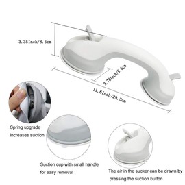 RedDreamer Suction Grab Bar, Portable Shower Suction Handle Bar Support Safety Grip Grab Bathtub Handle with Strong Hold Suction Cup Fitting and Rapid Release for Bathroom, Children and Elderly