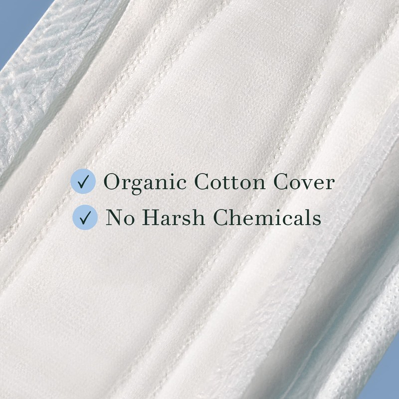Rael Incontinence Pads for Women, Organic Cotton Cover, Postpartum Essential,
