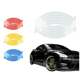 Sticker Calcomania Tira Continua Reflejante Cinta Pegatina Rin 15-18 Plateado