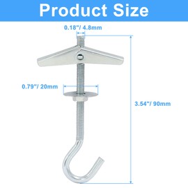 Hordion 8 Packs Plasterboard Ceiling Hooks Heavy Duty, Spring Toggle Wing Bolts Hanger Ceiling Anchor Swag Hook for Hanging Plants
