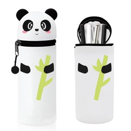 HIQE-FL Kawaii Pencil Case, Pencil Case Zip, Pencil Case Panda, Stand Up Pencil Case, 2-in-1 Pencil Case, Cute Panda, for School Office Supplies, Panda Hugging Bamboo, pencil case