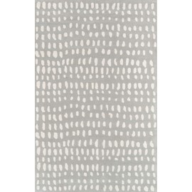 NOVOGRATZ BY MOMENI Delmar Boho Dots Wool Area Rug, 3'6" x 5'6", Grey