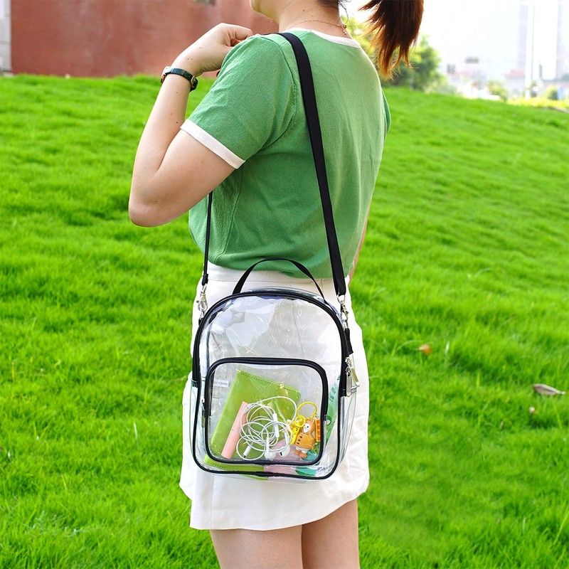 Edraco - Monederos transparentes para mujer, Negro -, Una talla,