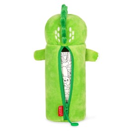 Legami - Super Soft Pencil Case, Dino Theme, Soft Pencil Case, Card with Colouring Pad Included, 100% Polyester, Super Soft Pencil Case