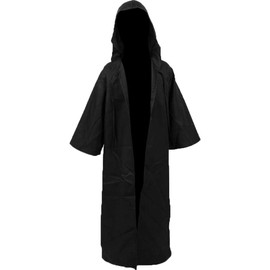 Knight Tunic Robe Costume Kids Renaissance Cosplay Black Cloak with Hood Robes Outfits for Boys