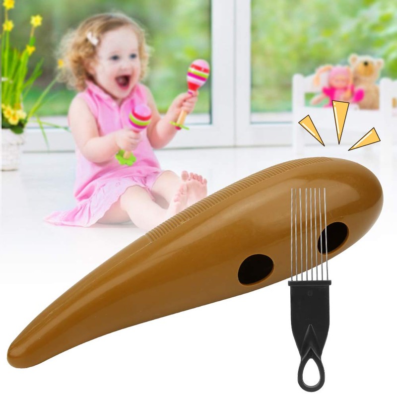 Guiro Instrument Percussion Instrument with Scraper, Musical Training Equipment for