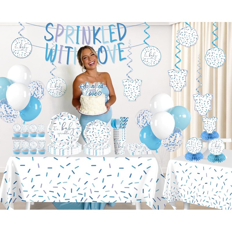 Xynic Baby Sprinkle Decorations Tableware Set Serves 25 Guests