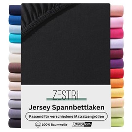 Zestri Comfort Box Spring Bed Fitted Sheet 180 x 200 cm to 200 x 200 cm, Cotton, Edge Height 40 cm