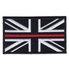 Fire Service Thin Red Line Union Jack Embroidered Patch-Hook &