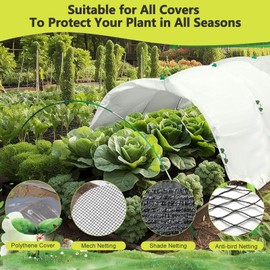 36 Pcs Garden Hoops for Raised Beds, 6 Sets of 8.5 FT Long Garden Hoops, Rust-Free Fiberglass Greenhouse Hoops Grow Tunnel for Netting, DIY Plant Support Garden Stakes for Row Cover