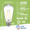 Sigalux Edison Bulbs, E26 LED Bulb ST58 Filament Clear Non-Dimmable