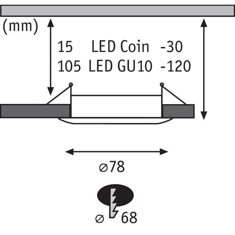 Paulmann Choose Spot 92480 Recessed Ceiling Spotlight Max. 3 x