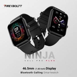 Fire-Boltt Ninja Call Pro Plus 46.48mm (1.83 inch) Smart Watch with Bluetooth Calling, AI Voice Assistance, 120 Sports Modes IP67 Rating, 240 * 280 Pixel High Resolution (Black)
