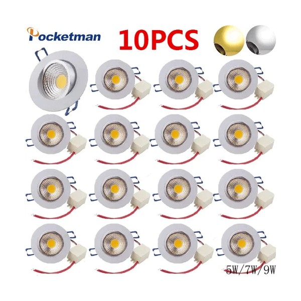 Pocketman 10-30PC COB LED Downlight LED Recessed Ceiling Spotlight 110V-220V