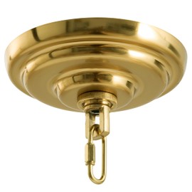MAYOMAJO 5-5/16 Inch Light Canopy Kit with Heavy Duty, Replacement Cover Plate with Mounting Hardware for Chandelier, Pendant Light, Swag Light, Flower Basket or DIY Projects (Brass)