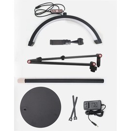 toyshi Eyelash LED Floor Light, Half Moon Lamp for Lash Extension Lighting for Beauty, Skincare, Eyebrows, Filming Content Creation with Phone Holder (Black)