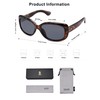 SOJOS Vintage Square Sunglasses for Women Polarized UV Protection Havana