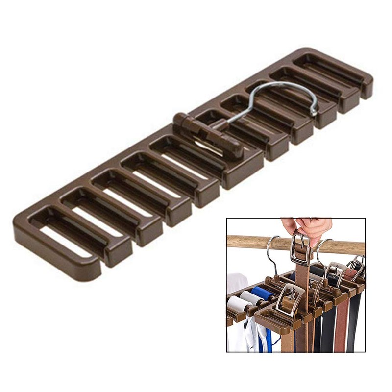Binnan 10 Slots Tie Belt Saver Belt Hanger Holder for