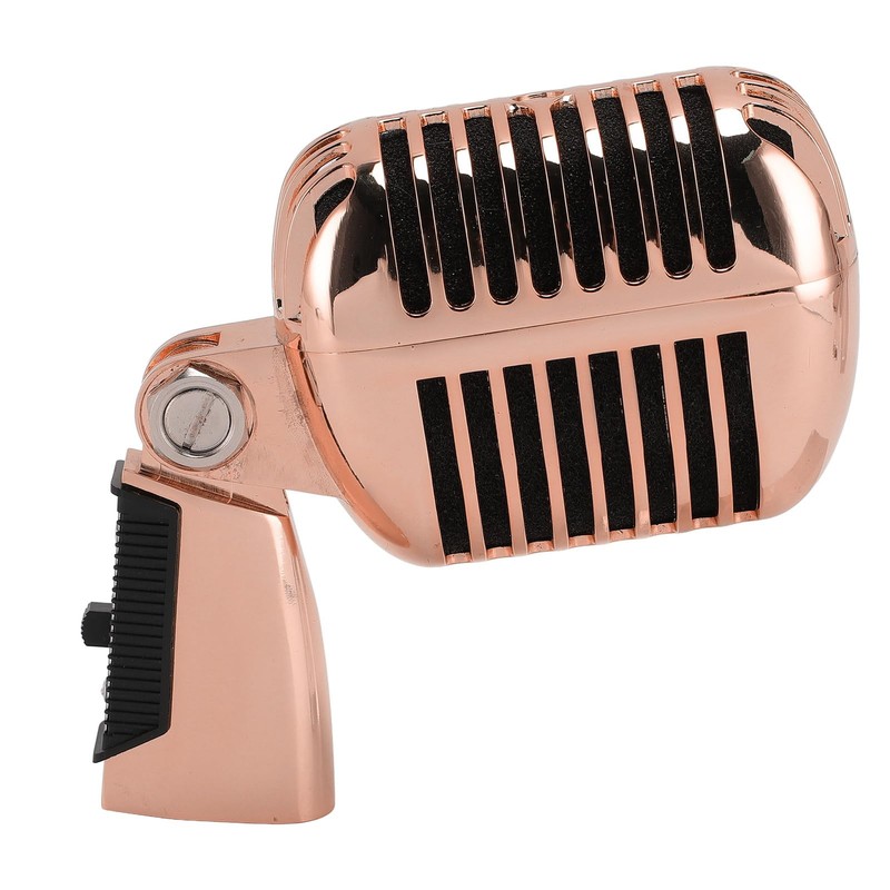 Professional Vintage Wired Microphone, Zinc Alloy Retro Dynamic Vocal Microphone