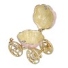Jewelry Organizer White Golden Pumpkin Carriage Shape Rhinestone Storage Box