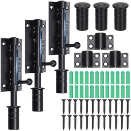 Tandefio 3 Pack 6.3 Inch Slide Bolt Gate Latch with Padlock Hole 304 Stainless Steel Barrel Bolt Latch Heavy Duty Door Security Lock Thickened Door Hardware for Barn Fence Shed Yard(Black)