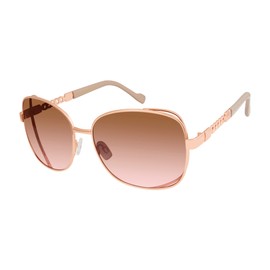 Jessica Simpson J5512 Metal Chain Women's Square Sunglasses with 100% UV Protection. Glam Gifts for Her, 60 mm, Rose Gold & Nude, 0