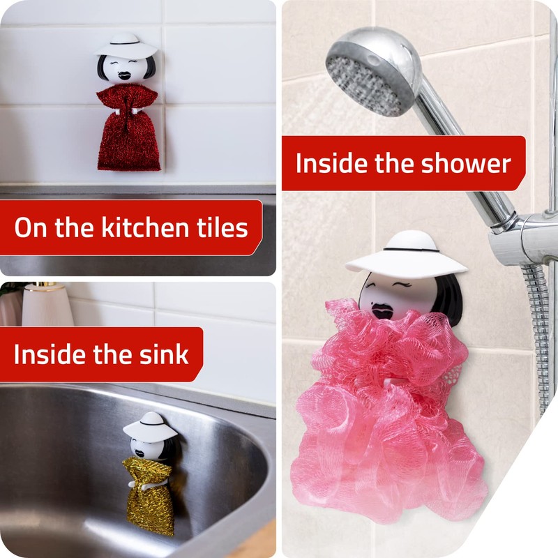 Mrs. Sponge Kitchen Sponge Holder - Plastic Dish Sponge Holder