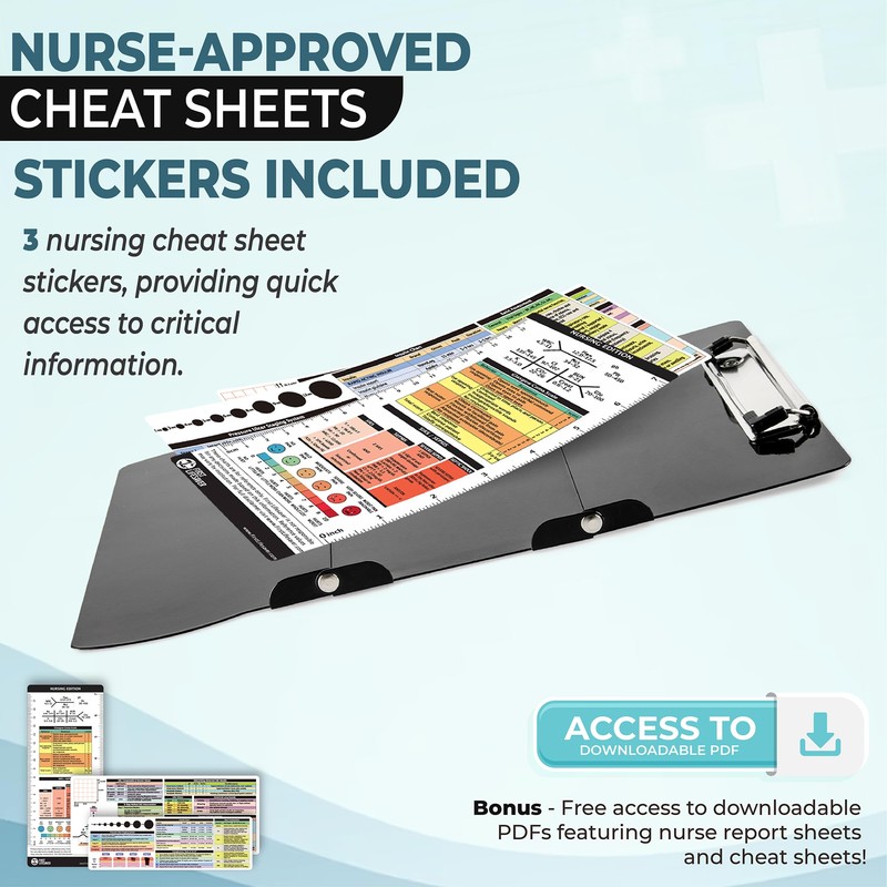 First Lifesaver Nursing Clipboard 3 Layers Aluminum Foldable Nurse Clipboard