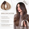 ShowJarlly Tape-In Real Hair Extensions, 20 Pieces, 60 cm, Chestnut