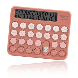 Valtiner Desktop Calculator Large, Big Buttons Basic Standard Calculators with 12-Digit LCD Display for Office, Teachers, and Students (Red)