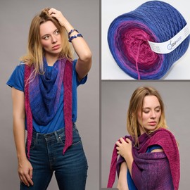 Bobbel for Knitting and Crocheting, High-Quality Winding, Choice of Sizes, Colour Gradient Yarn (Amorella 274, 4-Ply 1000 m)