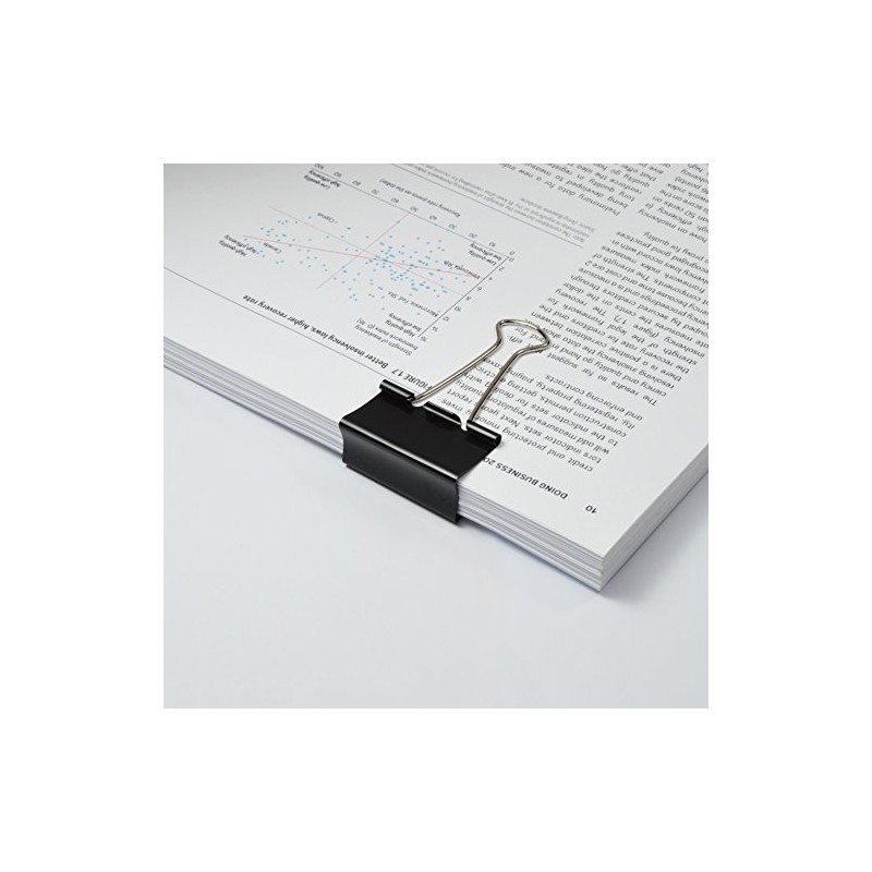 Rapesco FBC410B1 Foldback Clips 41 mm Large - Black [Pack