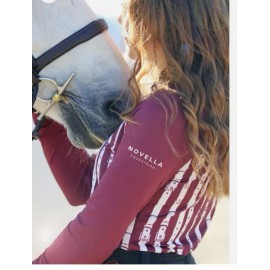 Novella NWT NOVELLA Equestrian The Luna Deep Wine Shirt Size Large