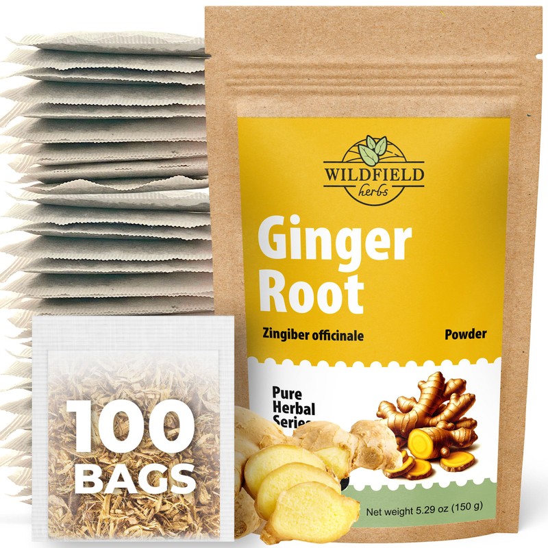 100 Ginger Tea Bags Ginger Root Tea Dry Dried Herb