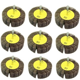 FEIHU Lamellar sander, grinding heads, fan grinder set, diameter 60 x 25 x 6 mm. The grinding wheel is suitable for cleaning rust/welding burrs. Suitable for all electrical/rotary tools, grain size 80