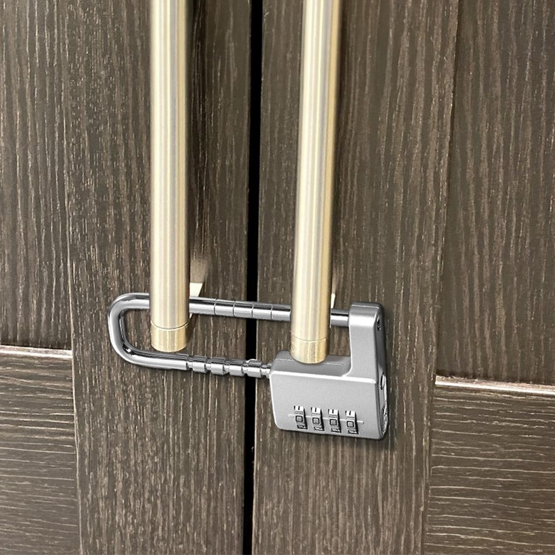 Hiceeden U Shaped Cabinet Combination Lock, 4 Digit Stainless Steel