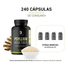 Fibra De Psyllium Husk De 240 Cápsulas Psyllium Husk B Life Sabor Sin sabor