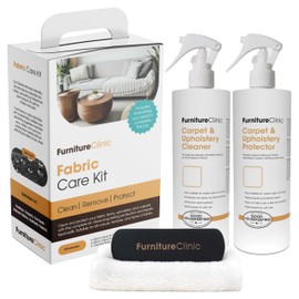 Furniture Clinic Fabric Care Kit | Clean, Protect, & Prevent All Liquid Stains, Odors, and Dirt for Upholstery, Carpet, Furniture, Fabric, Textiles | Contains Cleaner and Protector Sprays