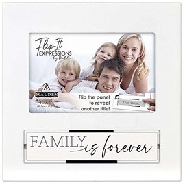 Malden International Designs 4x6 Family FlipIt Expressions White Picture Frame, (3591-46)