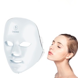 GOKOCO Mascarilla LED Facial GF1076, Fototerapia 7 Colores Recargable  Skincare antiedad, terapia fotónica sin químicos, antiacné, reduce manchas y...