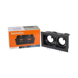 Tecnolite Lámpara Downlight Empotrable Dirigible, Potencia Máx. 120 W, 2 Bases GX5.3/GU10, No incluye focos