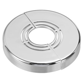 PATIKIL Wall Split Flange 0.8/1/1.3 Inch, 0.4" Thicken Cuttable ABS Round Escutcheon Plate Cover Buckle for Water Pipe Faucet Decoration, Silver