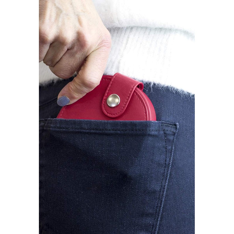 Coin Box DOLPHIN, Genuine Leather, red - ''LEAS Special-Edition''