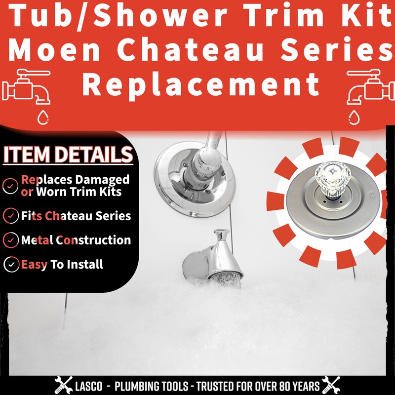 Simpatico 31661SN Moen Shower Chateau Series Trim Kit with Brass