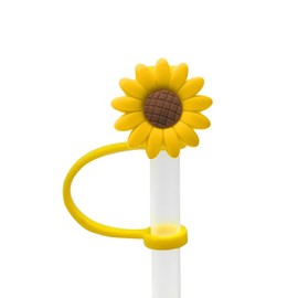 DPWOUM Yellow Sunflower Straw Plug Reusable Splash Proof Plugs Kitchen Tool Straw Tips Cover Silicone Cup Accessory Drinking Dust Cap Drinking Straw Dispensers Kitchen Utensils and Gadgets