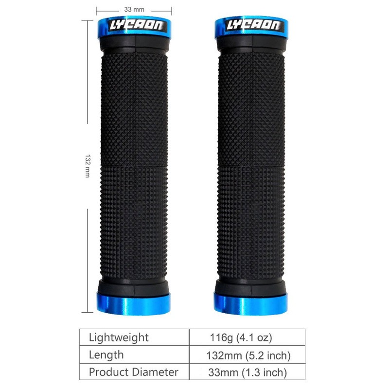 LYCAON Bike Handlebar Grips Non-Slip-Rubber Adjustable Bicycle Handle Grip with