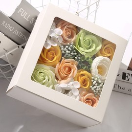 SCAMPER Soap Flower, Rose, Rose, Gift, Boxed, Square Gift, Father's Day, Mother's Day, 60th Birthday Gift, Anniversary, Respect for the Aged Day, Teacher's Day, Valentine's Day, Wedding Gift, Promotion, Retirement Gift, Welcome Housewarming, School Entra
