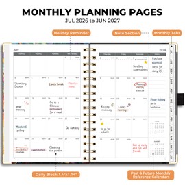 AHGXG Academic Planner 2026-2027, July 2026 - June 2027, Weekly and Monthly, 5.7" x 8.3", Hardcover, Spiral-Bound, Calendar, Agenda for Women, Student, School, 12-Month Tabs (Colourful Tree)