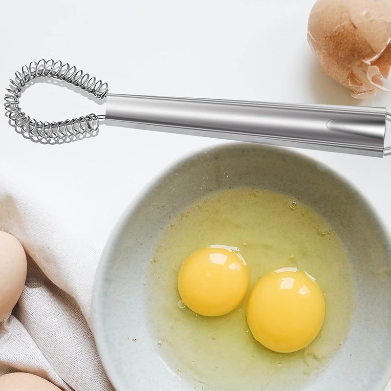 2 Pcs Magic Flat Manual Hand Whisk Stainless Steel Egg