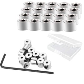 HUAZONTOM Pin Badge Pin Batch Fasteners Hardware Screw Type Catch Silver 0.2 x 0.2 inches (6 x 5 mm) Set of 20 (Boxed)